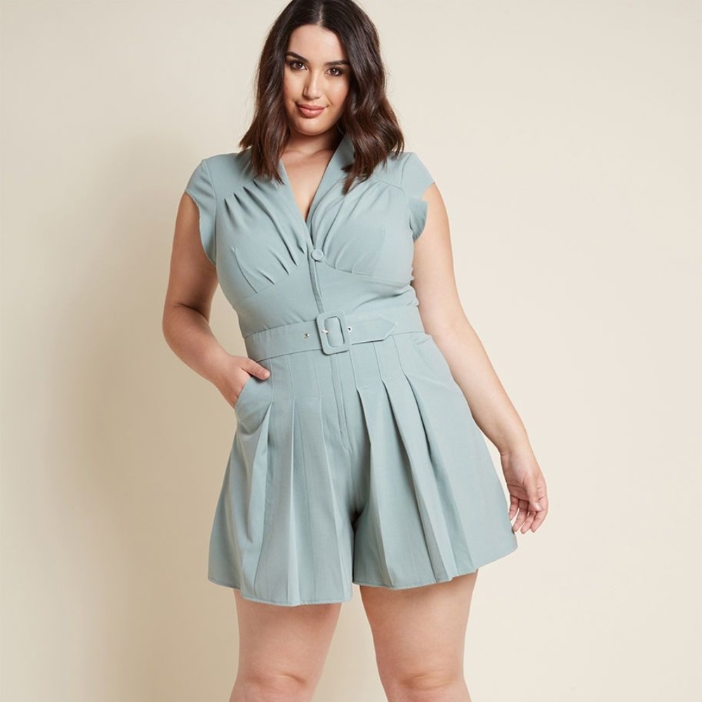 ModCloth All Truth be Bold Romper in Pale Mint 3X